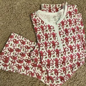 Roller Rabbit monkey pajamas pants set M